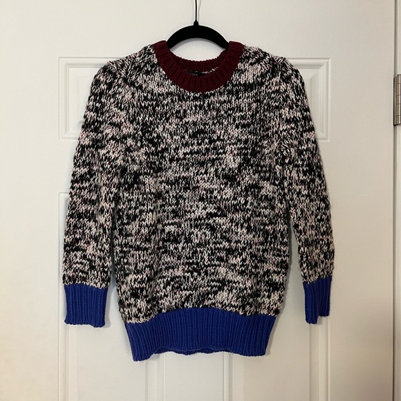 J. Crew Marled Wool Colorblock Sweater - Picture 2 of 6